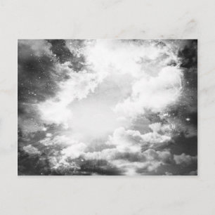 Black and White Clouds Light Postcard