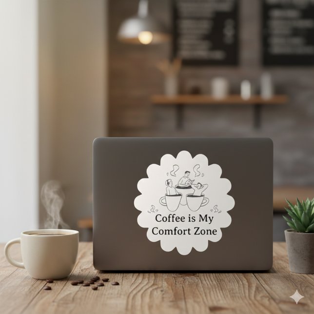 Black and White Coffee Comfort Zone Sticker (Black and White Coffee Comfort Zone Sticker)