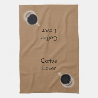 Black and White Coffee Cup Pattern Personalized Kitchen Towel
