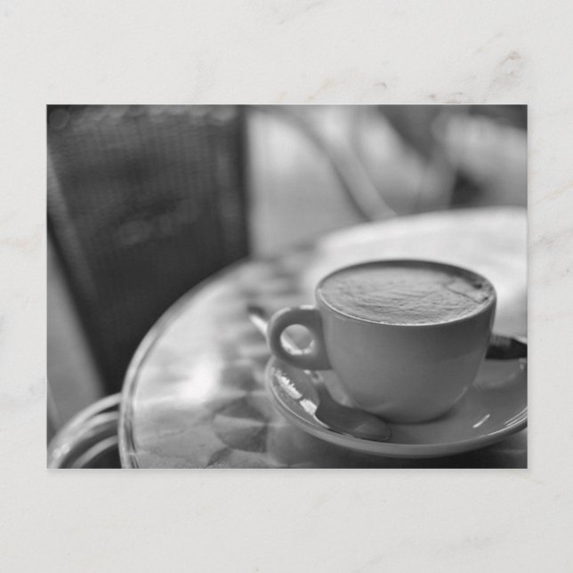 Black and White Coffee Postcard (Front)