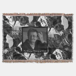 Black And White Collage Catholic Christian Photo Throw Blanket