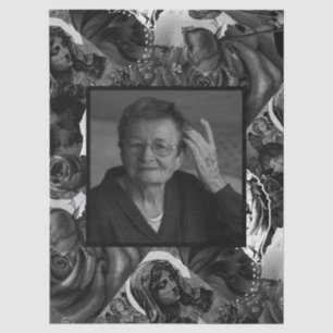 Black And White Collage Catholic Christian Photo Tissue Paper
