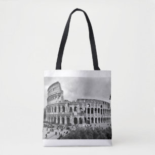 Black and White Colosseum Rome Tote Bag
