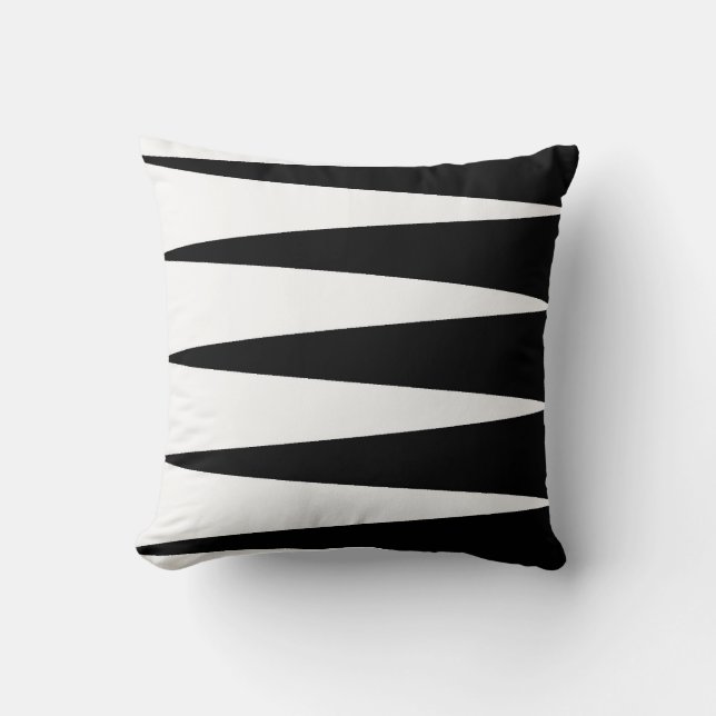 Black and White Colour Block Throw Pillow (Front)