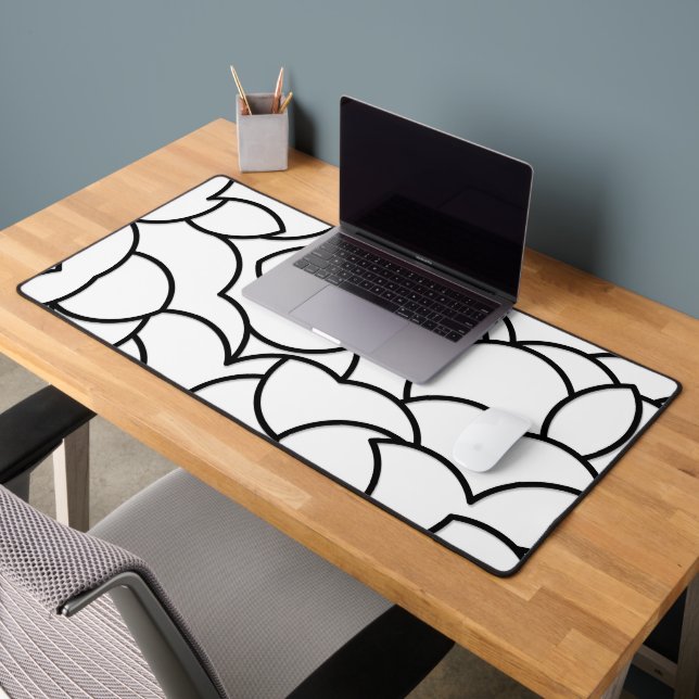 Black and White Comingled Abstract Desk Mat (Office 2)