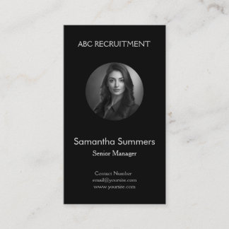 Black and White Company Profile Photo on Business Card