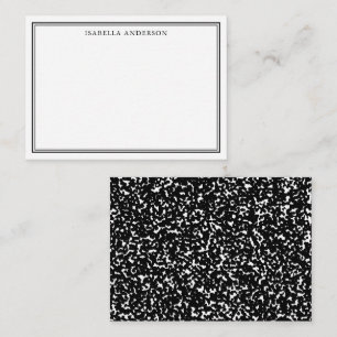 Black and White Composition Book Personalized Card