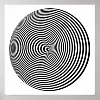 Black and White Concentric Circles Hypnotic