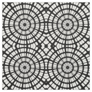 Black and white concentric circles spider web fabr fabric
