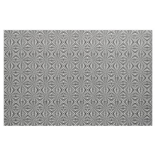 Black and white concentric circles spider web fabric