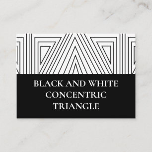 Black and White Concentric Triangle Pattern      Business Card