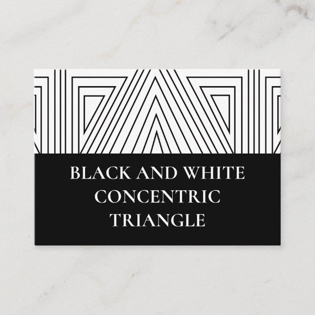 Black and White Concentric Triangle Pattern      Business Card (Front)
