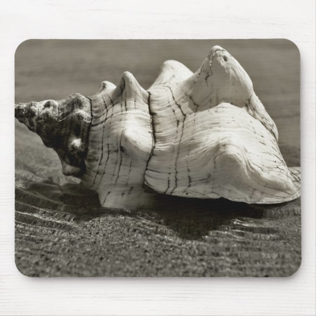 Black and White Conch Shell Mouse Pad (Front)
