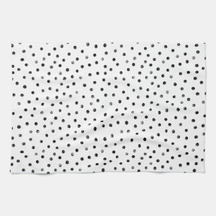 Black And White Confetti Dots Kitchen Towel