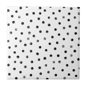 Black And White Confetti Dots Tile