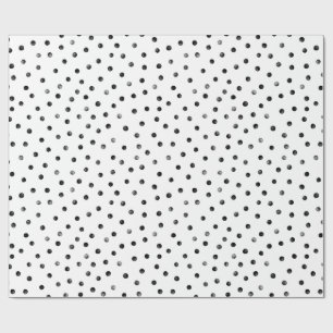 Black And White Confetti Dots Wrapping Paper