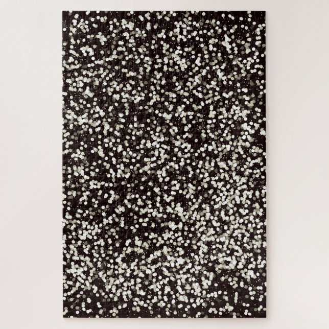 Black and White Confetti Pattern Very Difficult Jigsaw Puzzle (Vertical)