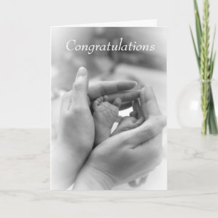 Black and White Congratulations on New Baby Card