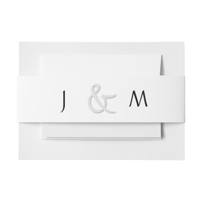 Black and White Contemporary Invitation Belly Band (Front Example)