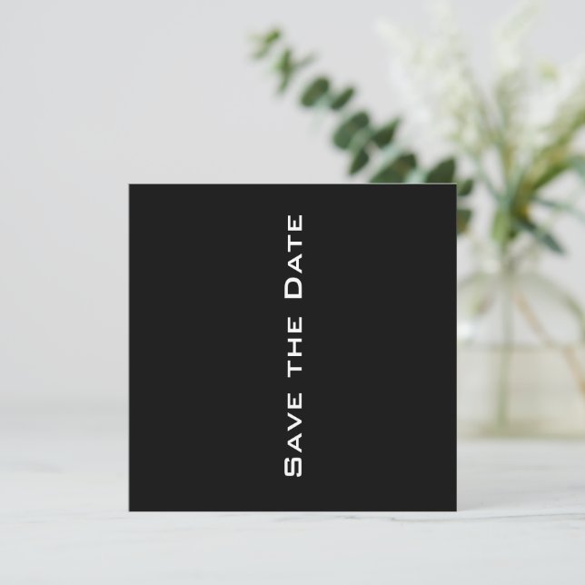 Black and White Contemporary Save The Date (Standing Front)