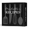 Black and white cooking utensil recipe binder book