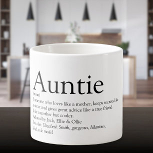 Black and White Cool Fun Aunt Auntie Definition Espresso Cup