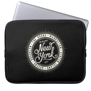 Black and White Cool Logo New York City Laptop Sleeve
