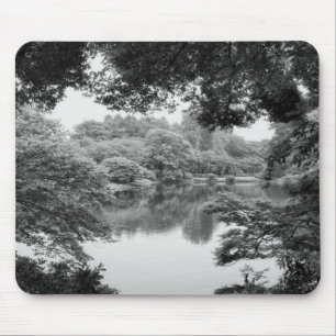 Black and white, cool, unique nature and lake mouse pad