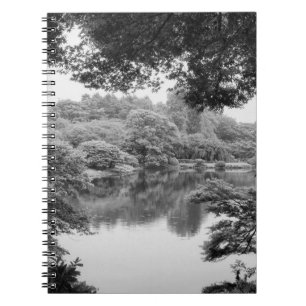 Black and white, cool, unique nature and lake notebook
