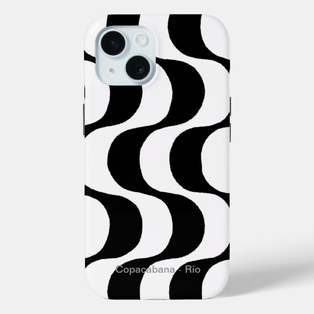 black and white copacabana, RJ Case-Mate iPhone Case (Back)