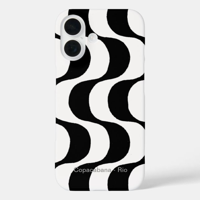 black and white copacabana, RJ Case-Mate iPhone Case (Back)