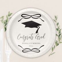 Black and White Coquette Bow Girl Graduation Party