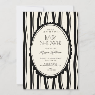 Black and white coquette invitation