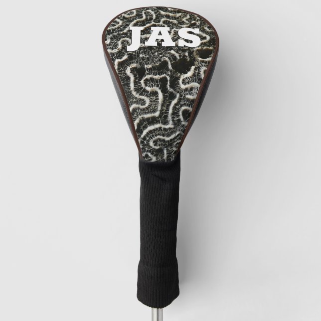 Black and White Coral I Abstract Nature Photo Golf Head Cover (Front)
