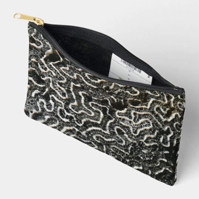 Black and White Coral II Abstract Nature Photo Accessory Pouch (Open)