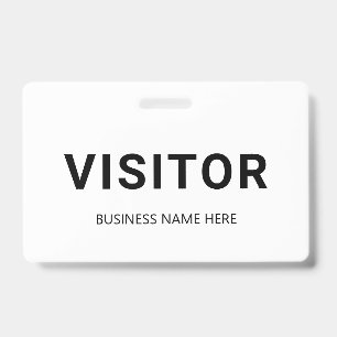 Black and White Corporate Business Visitor Badge
