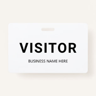 Black and White Corporate Business Visitor Badge