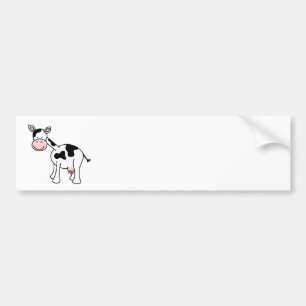 Black and White Cow Cartoon. Bumper Sticker