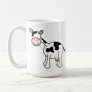 Black and White Cow Cartoon. Coffee Mug