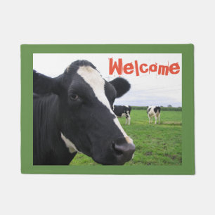 Black and White Cow Dairy Cattle Farm Funny Farm Doormat