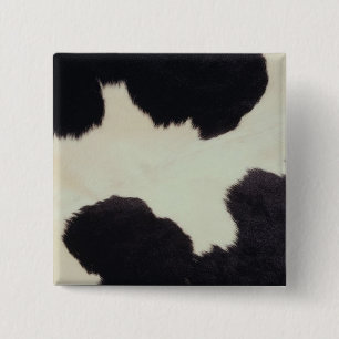 Black and White Cow Hide 2 Inch Square Button