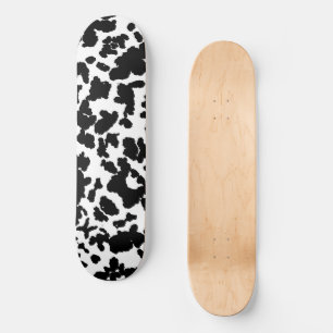Black And White Cow Hide Fur Pattern Skateboard