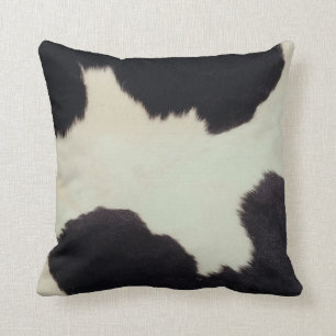 Black and White Cow Hide Throw Pillow