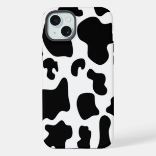 Black and White Cow iPhone 15 Plus Case