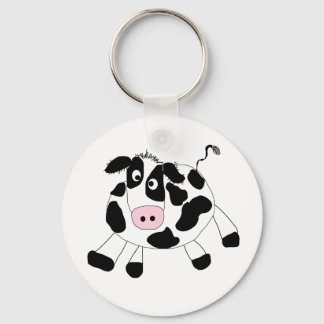 Black and White Cow Keychain