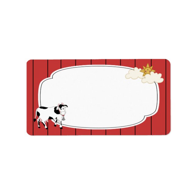 Black and White Cow Label (Front)