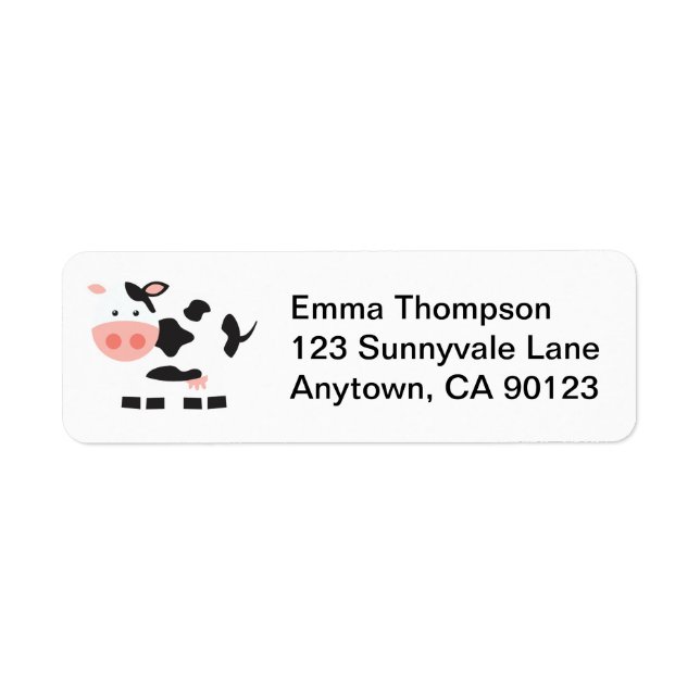 Black and White Cow Labels (Front)