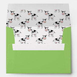 Black and White Cow Pattern, Choose Outer Colour Envelope