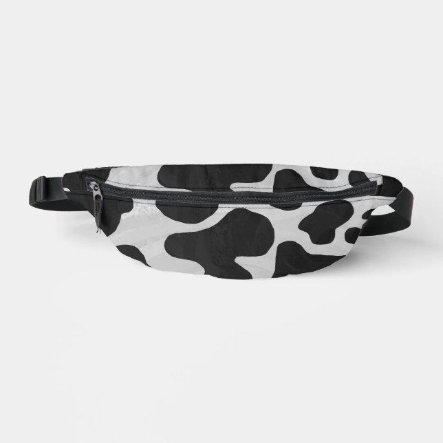 Black and White Cow Pattern Fanny Pack (Front)