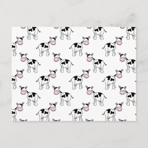 Black and White Cow Pattern. Postcard